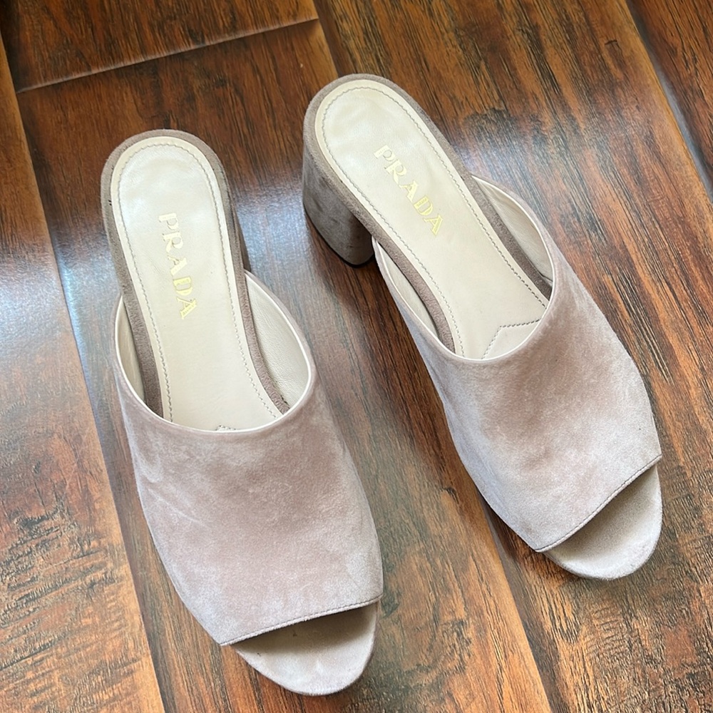 Prada Suede Platform Mule